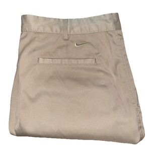 Nike‎ Golf Dri-FIT Pants Men 36x32 Brown Tan Flat Front Performance